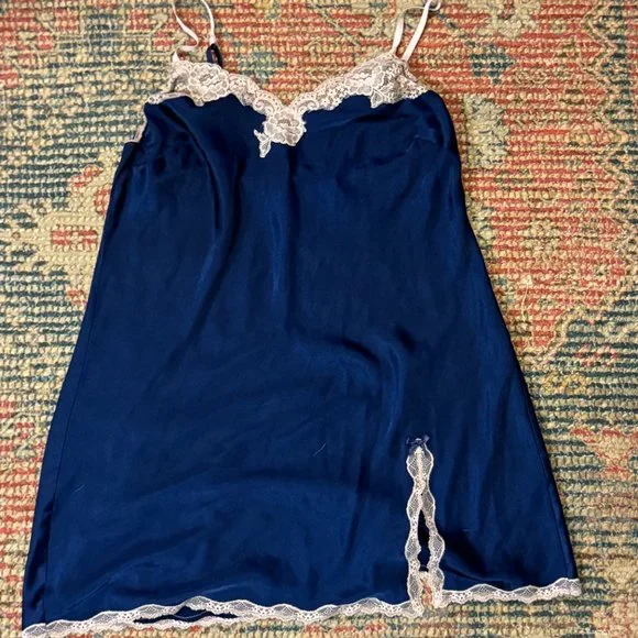 Victoria's Secret | Intimates & Sleepwear | Victoria Secret Blue And Pink Slip  Dress | Poshmark